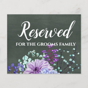 Papier Signes de mariage personnalisés Chalkboard Purple 