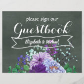 Papier Signes de mariage personnalisés Chalkboard Purple  (Devant)