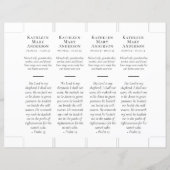 Papier Signet commémoratif en mémoire d'amour (Dos)