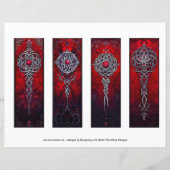 Papier Signet irlandais, Signets gothiques rouges 1 (Devant)