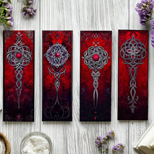 Papier Signet irlandais, Signets gothiques rouges 1