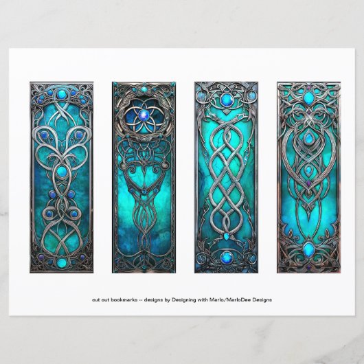 Papier Signet irlandais, Turqoise Silver Celtique Signet (Dos)