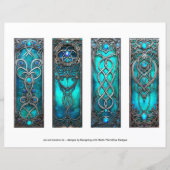 Papier Signet irlandais, Turqoise Silver Celtique Signet (Devant)