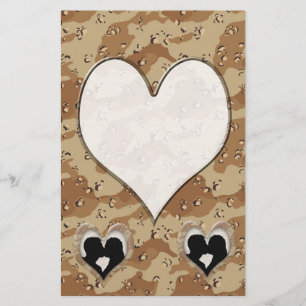 Papier Silhouette de baiser en couple (Coeur de camouflag