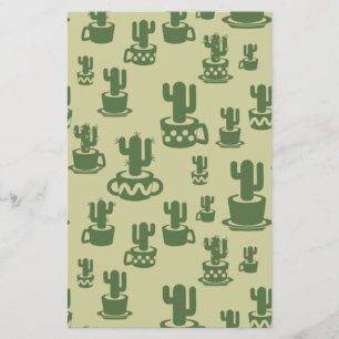 Papier Silhouette de cactus succulent en tasses et pots P