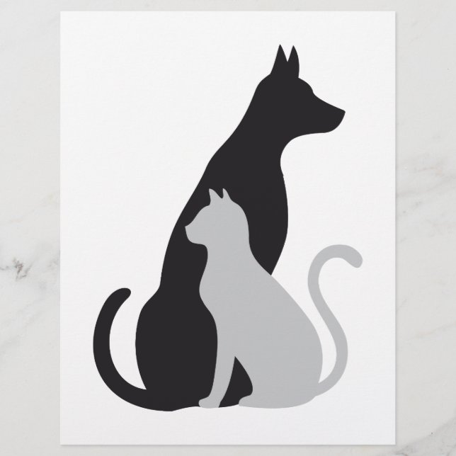 Papier silhouette de chat et de chien (Devant)