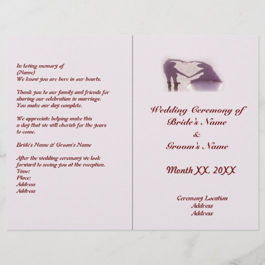 Papier Silhouette de couple nuptiale Coeur en Mariage de (Devant)