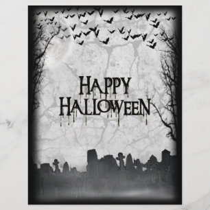 Papier Silhouette de la scène du cimetière d'Halloween