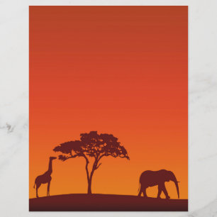 Papier Silhouette de Safari Africain - En-tête