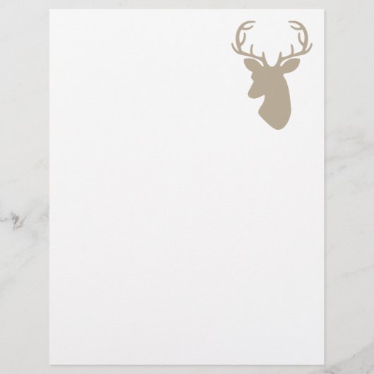 Papier Silhouette de tête de cerf beige (Devant)