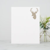 Papier Silhouette de tête de cerf beige (Debout devant)