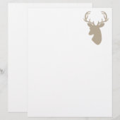 Papier Silhouette de tête de cerf beige (Devant / Derrière)