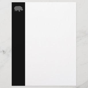 Papier Silhouette d'hippopotame gris