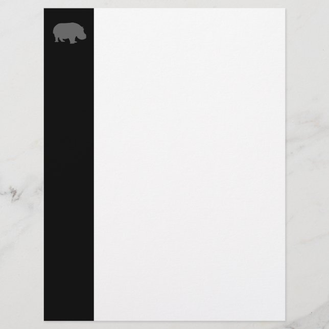 Papier Silhouette d'hippopotame gris (Devant)