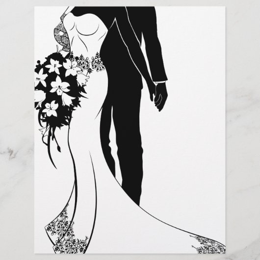 Papier Silhouette du Mariage de mariée et de chambre (Devant)