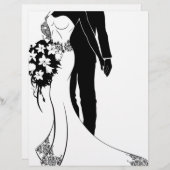 Papier Silhouette du Mariage de mariée et de chambre (Devant / Derrière)
