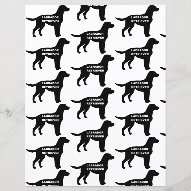 Papier silhouette du nom du labrador (Devant)