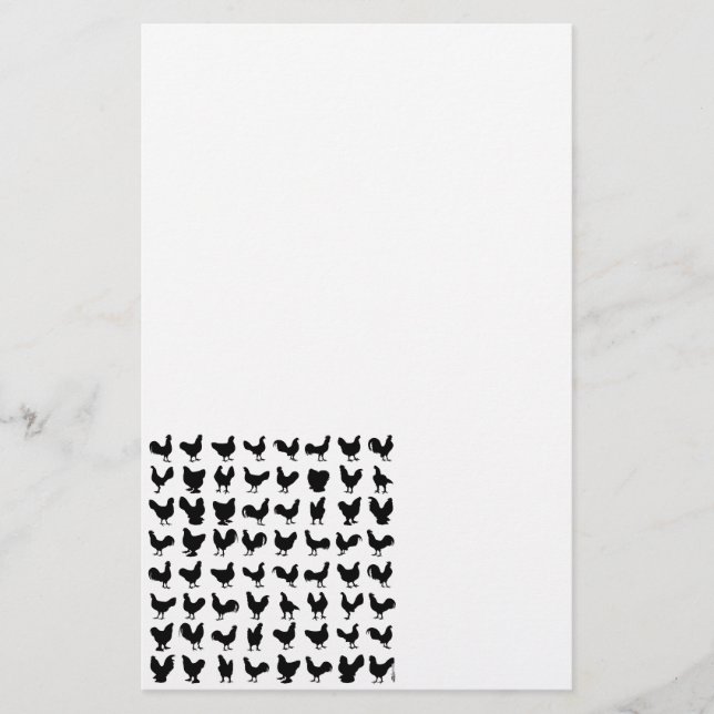 Papier Silhouettes de poulet (Devant)