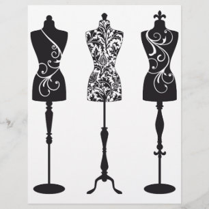 Papier silhouettes mannequins de mode vintage