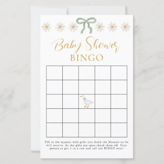 Papier Silly Goose Green Gingham Baby Shower Bingo Game