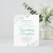 Papier Silver Aqua White BUDGET Invitation de réception d (Debout devant)