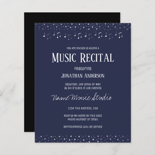 Papier Silver Confetti Music Considérant Budget (Devant / Derrière)