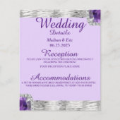 Papier Silver Foil Purple Amethyst Mariage Détail (Devant)