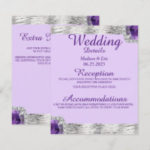 Silver Foil Purple Amethyst Mariage Détail