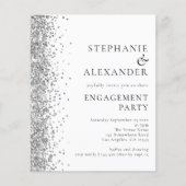 PAPIER | Silver Glitter Engagement Party nodigt ui Flyer (Voorkant)