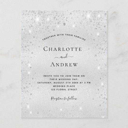 Papier Silver parties scintillant métal élégant mariage d (Devant)