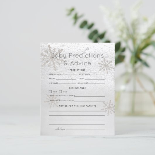 Papier Silver Snowflake Baby Prédictions et conseils (Debout devant)