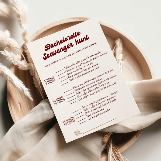 Papier Simple bachelorette jeu de chasse au trésor