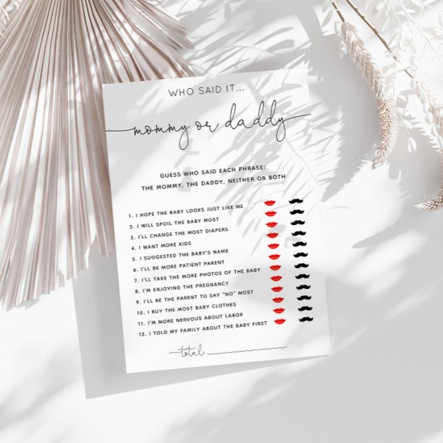 Papier Simple Black Calligraphy Momie ou papa jeu (Créateur téléchargé)