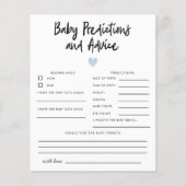 Papier Simple Bleu Coeur Bébé Prédictions et conseils (Devant)