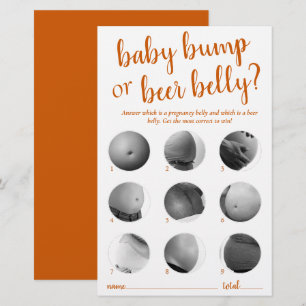 Papier Simple bosse ou ventre Automne Orange Game Card