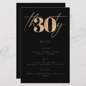 Papier Simple Budget Black Gold 30e fête d'anniversaire (Devant / Derrière)