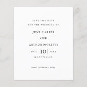 Papier Simple budget photo mariage Enregistrer la date (Dos)