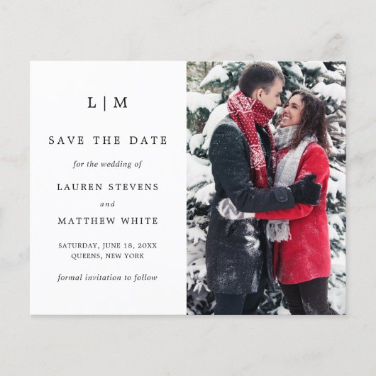 Papier Simple Budget Save the Date Noir et Blanc (Devant)