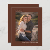 Papier Simple châtaignier Brown BUDGET Mariage photo Invi (Devant / Derrière)