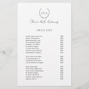 Papier Simple classique Monogramme Wreath Élégant