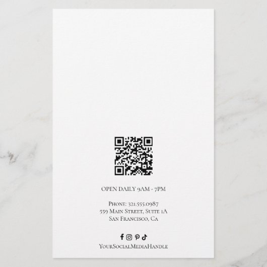 Papier Simple classique Monogramme Wreath Élégant (Dos)