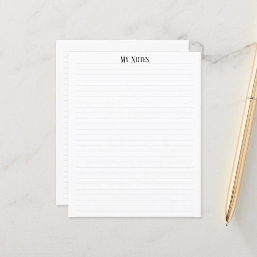Papier Simple Clean Minimalist Dotted Lines personnalise (Devant/Arrière en situation)