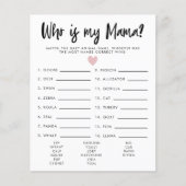 Papier Simple Coeur Rose Qui Est Mon Baby shower Mama Jeu (Devant)