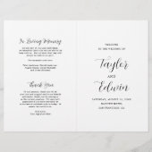 Papier Simple Contemporary Modern Folded Wedding Programm (Devant)