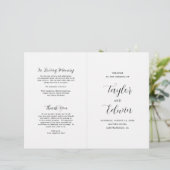 Papier Simple Contemporary Modern Folded Wedding Programm (Debout devant)