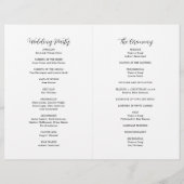 Papier Simple Contemporary Modern Folded Wedding Programm (Dos)