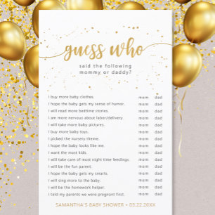 Papier Simple Devis Qui baby shower jeu