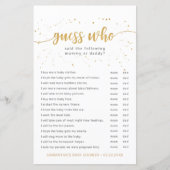 Papier Simple Devis Qui baby shower jeu (Devant)