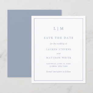 Papier Simple Dusty Blue Budget Mariage Enregistrer la da