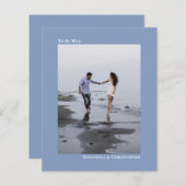 Papier Simple Dusty Blue BUDGET Mariage Photo Invitation (Devant / Derrière)